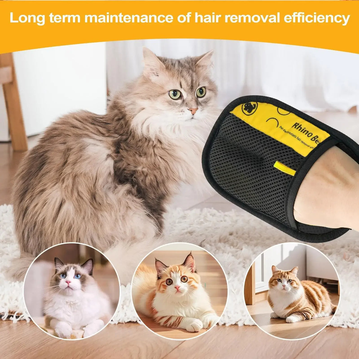 Pet Hair Remover Grooming Mitt for Dogs Cats and Rabbits