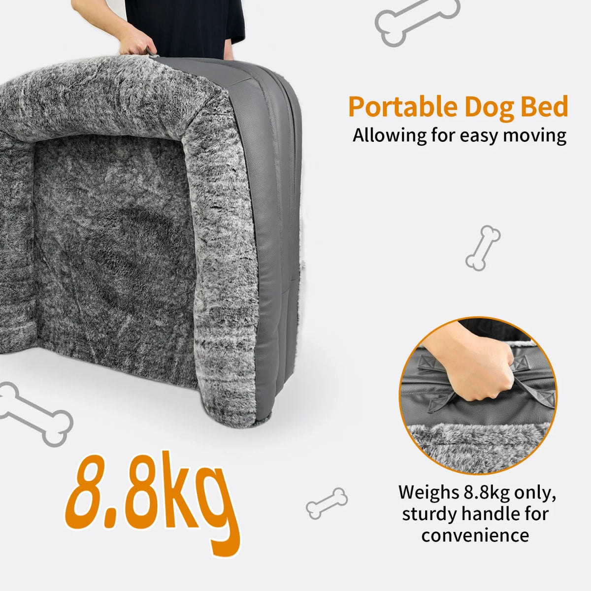 BINGOPAW Orthopedic Foldable Dog Bed With Plush Bolster And Cover