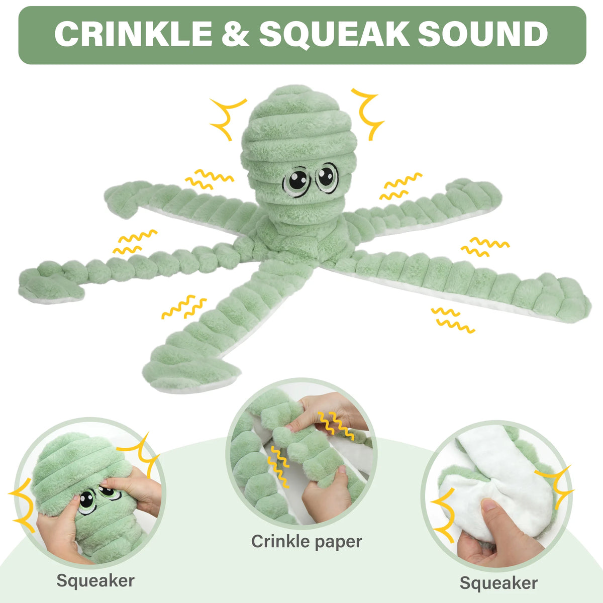 Octopus Design Plush Squeaky Dog Teeth Grinding Toy