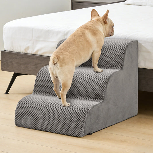 JHK Curved Design High Density Foam Dog Stairs Ramp
