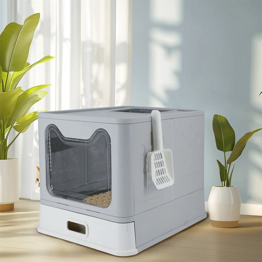 Bingopaw Front Entry Detachable Cat Litter Box With Steel Pan