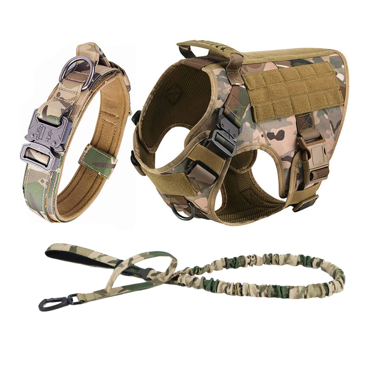 Tactical Dog Harness With Molle Pouches For Training