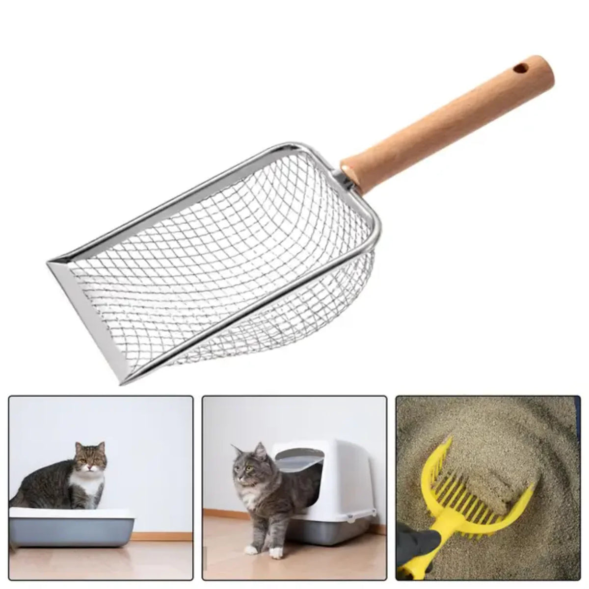 Durable Metal Cat Litter Scooper With Fast Sifting Shovel