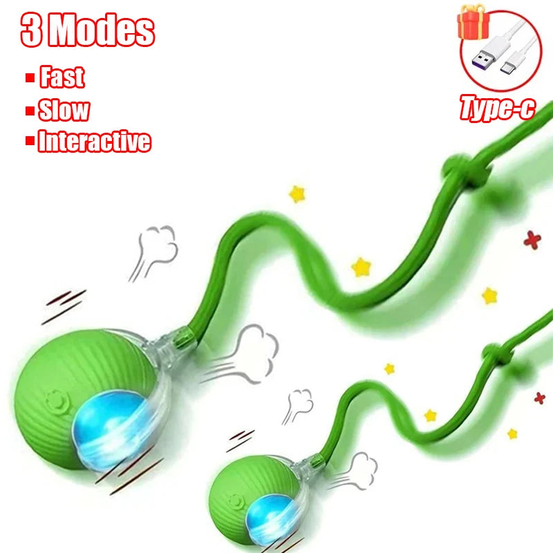 Automatic Interactive Rolling Ball Toy For Cats With Rechargeable Battery