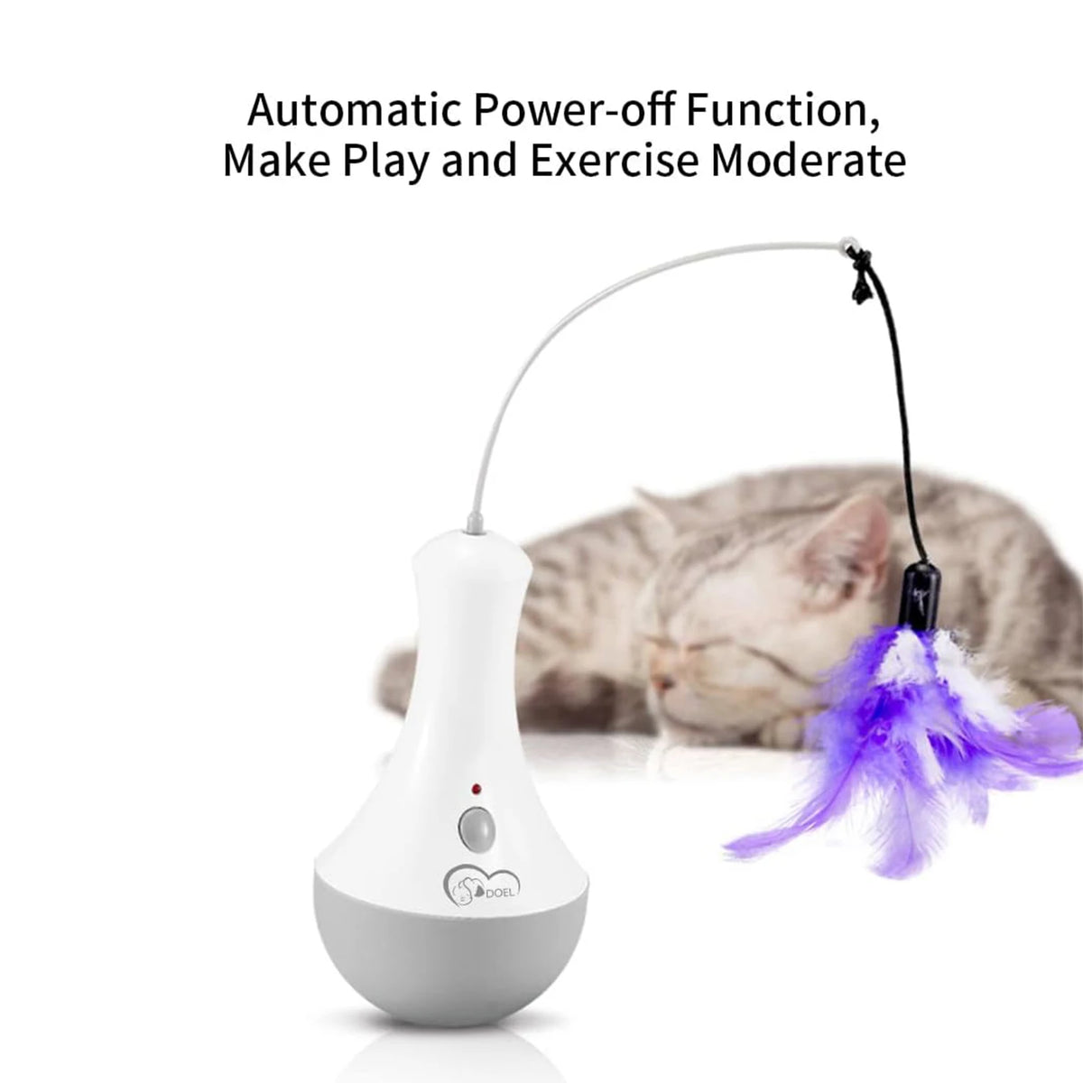 Cat Automatic Feather Teaser Toy for Indoor Interactive Play