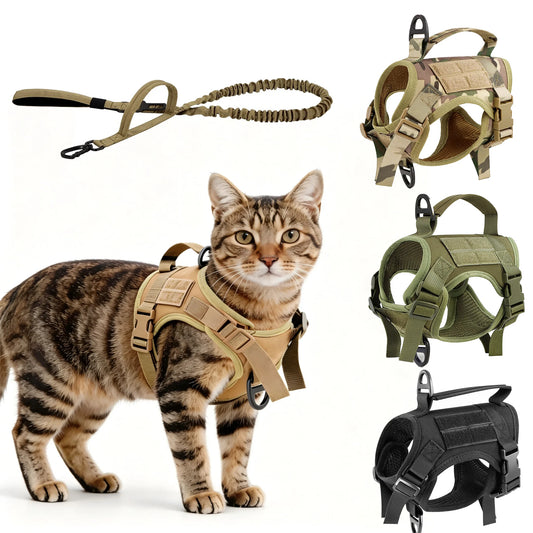 Petavel Adjustable Escape Proof Tactical Cat Harness With Leash