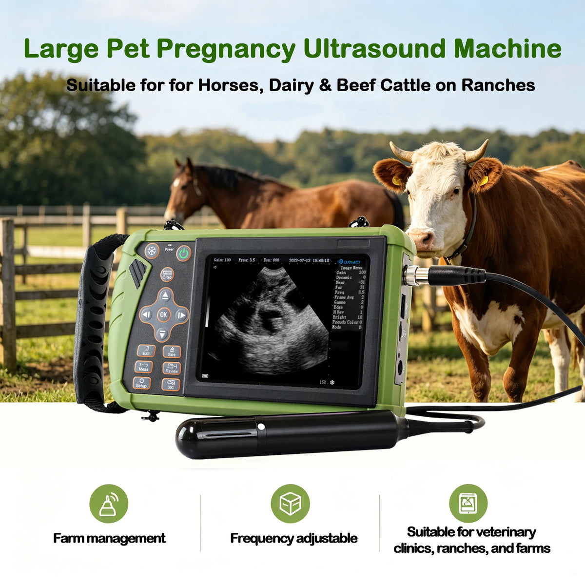 Dawei Portable Veterinary Ultrasound Scanner For Livestock Pregnancy