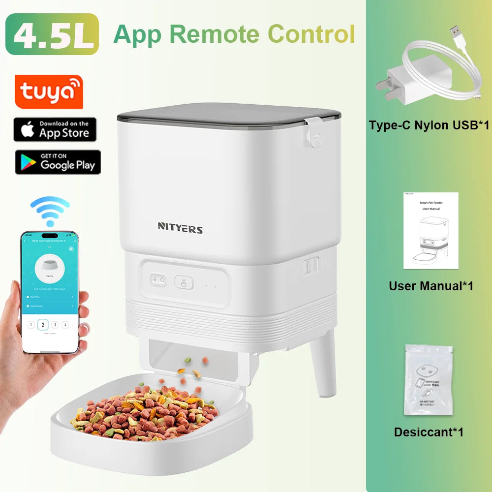 Nityers Smart Automatic Cat Feeder With Voice Recorder And App