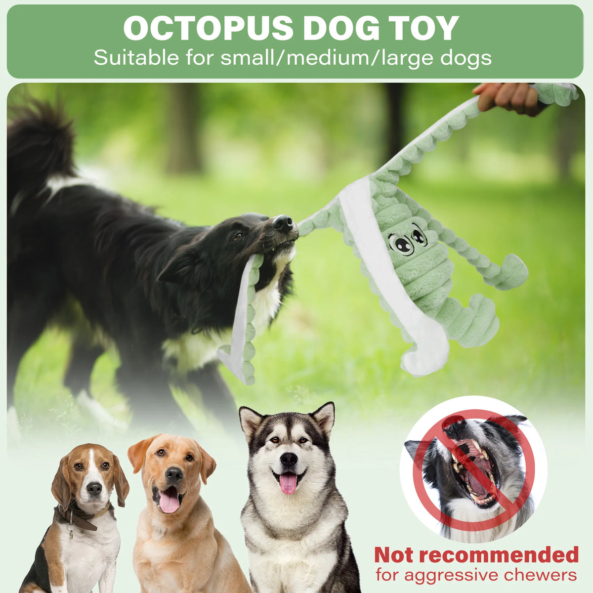 Octopus Design Plush Squeaky Dog Teeth Grinding Toy