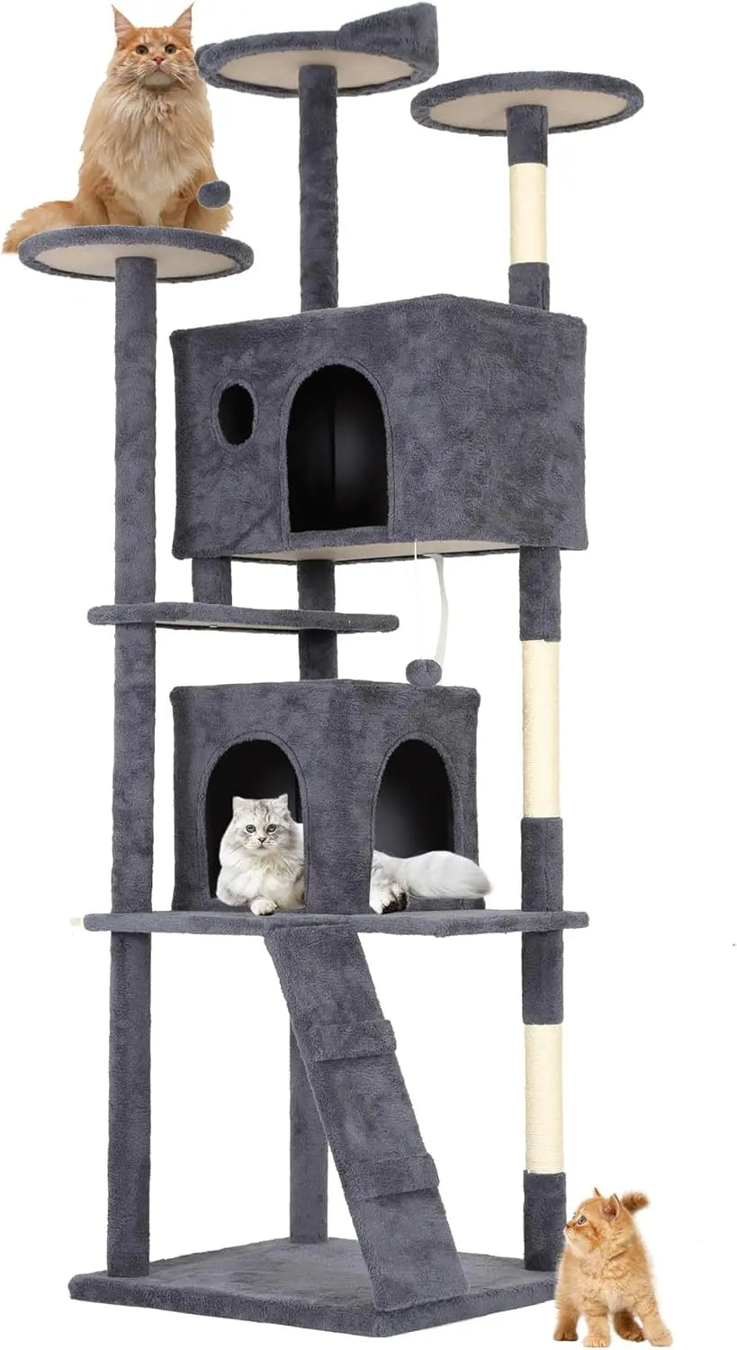 BestPet Multi-Level Cat Tree With Scratching Posts And Cozy Condos