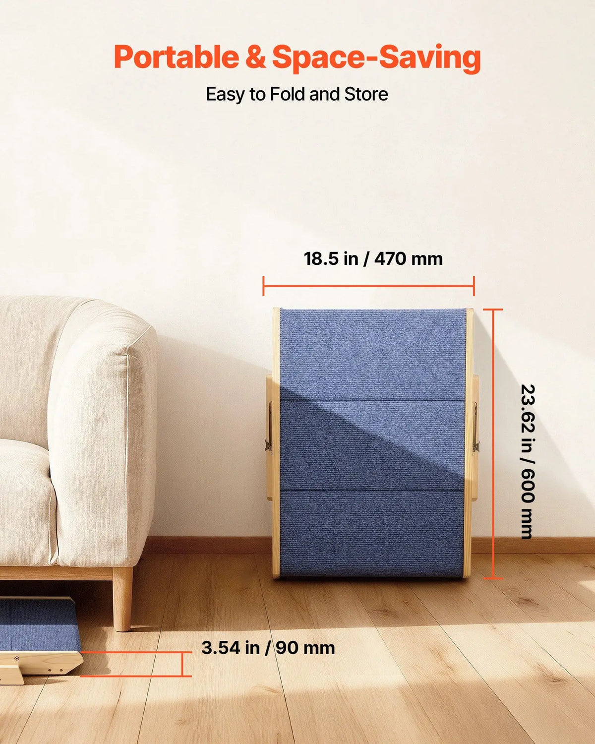 3-Step Pet Stairs for Beds Sofas Cars With Non-Slip Design