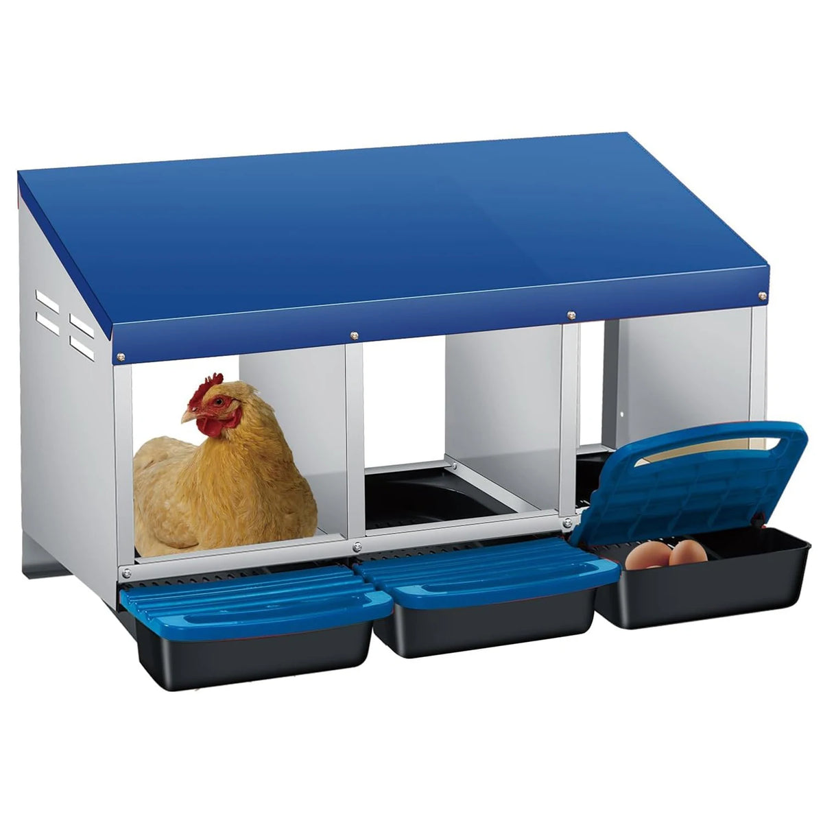 Twister.Ck Multi Compartment Metal Chicken Nesting Box