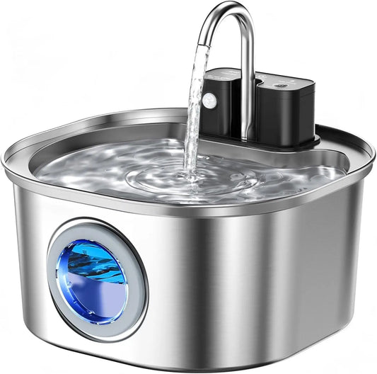 Automatic Stainless Steel Pet Water Fountain With Motion Sensor