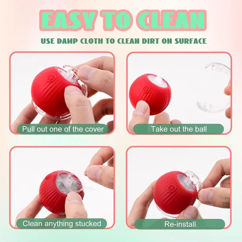Automatic Interactive Cat Toy With Elastic Mesh Rolling Ball