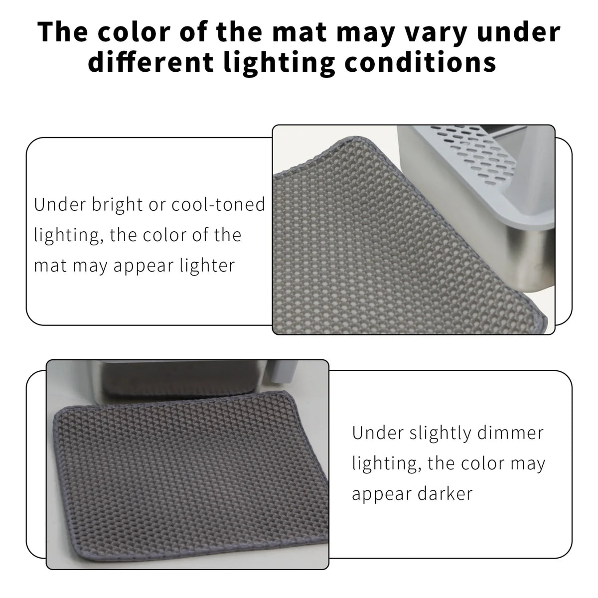 Stainless Steel High-Sided Cat Litter Pan With Mat And Scoop