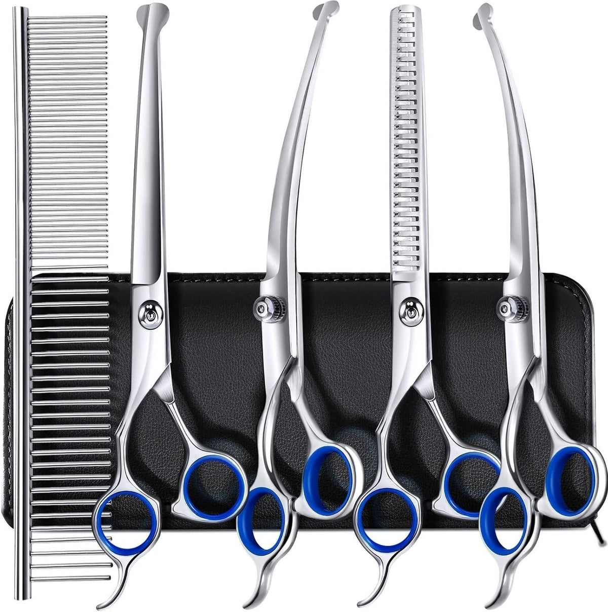Stainless Steel Dog Grooming Scissors 7 in 1 Safety Tip