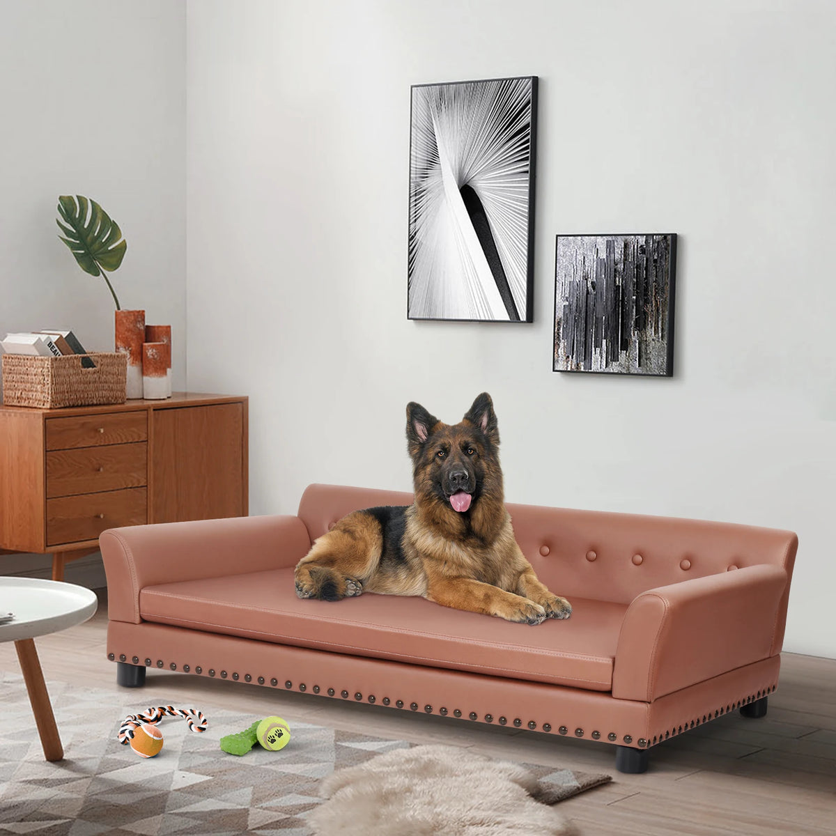 BingoPaw Waterproof Sofa Style Dog Bed With Removable Cushion