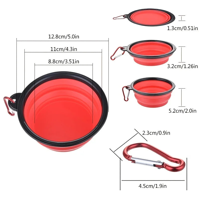 Durable Silicone Collapsible Travel Pet Food Bowl