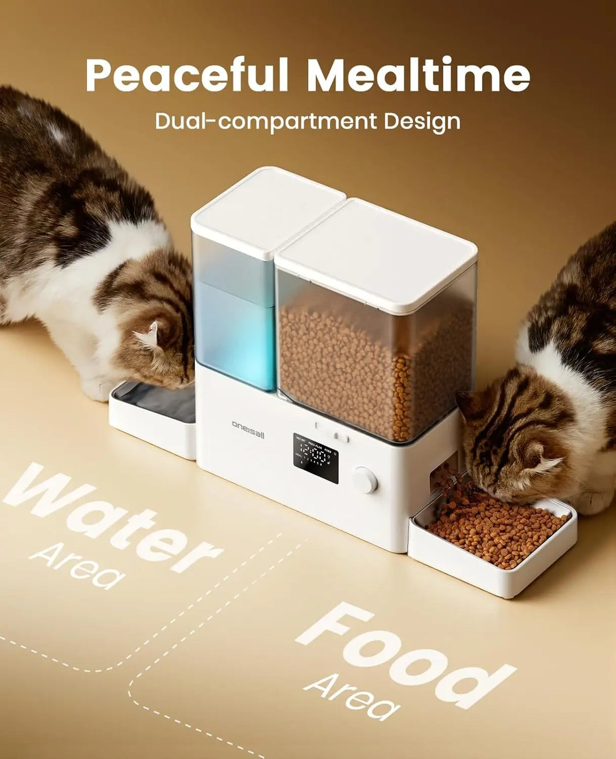 2-In-1 Automatic Cat Feeder And Water Dispenser Timed For Dry Food
