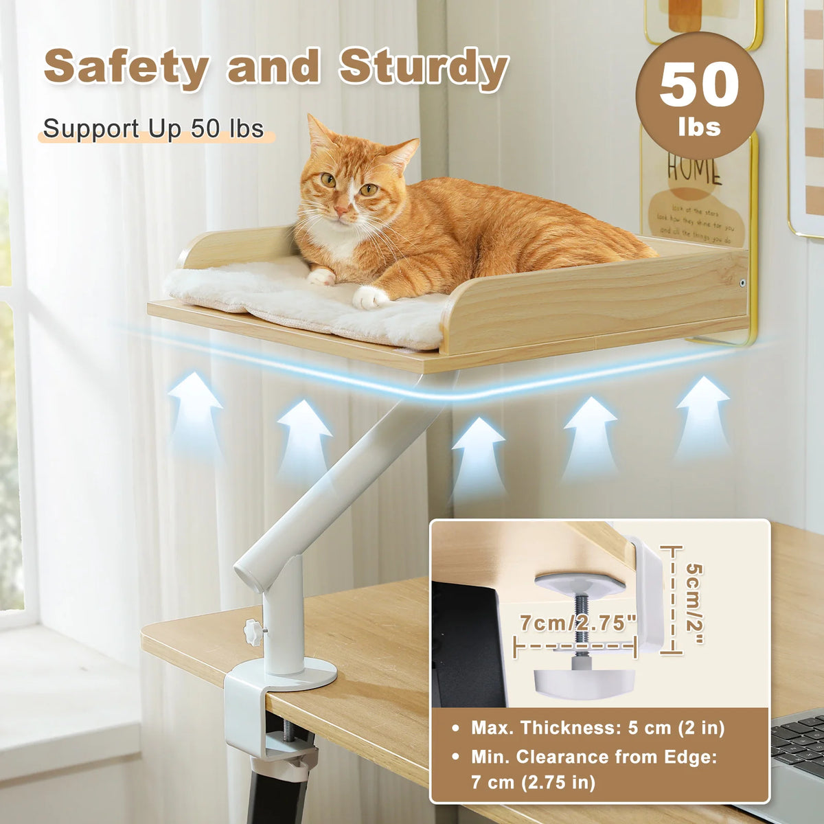 PAWZ Road Cat Desk Bed With 360 Rotatable Stand For Indoor Cats