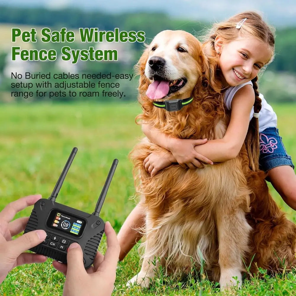 2.4Ghz Wireless Dog Fence System With Waterproof Rechargeable Training Collar