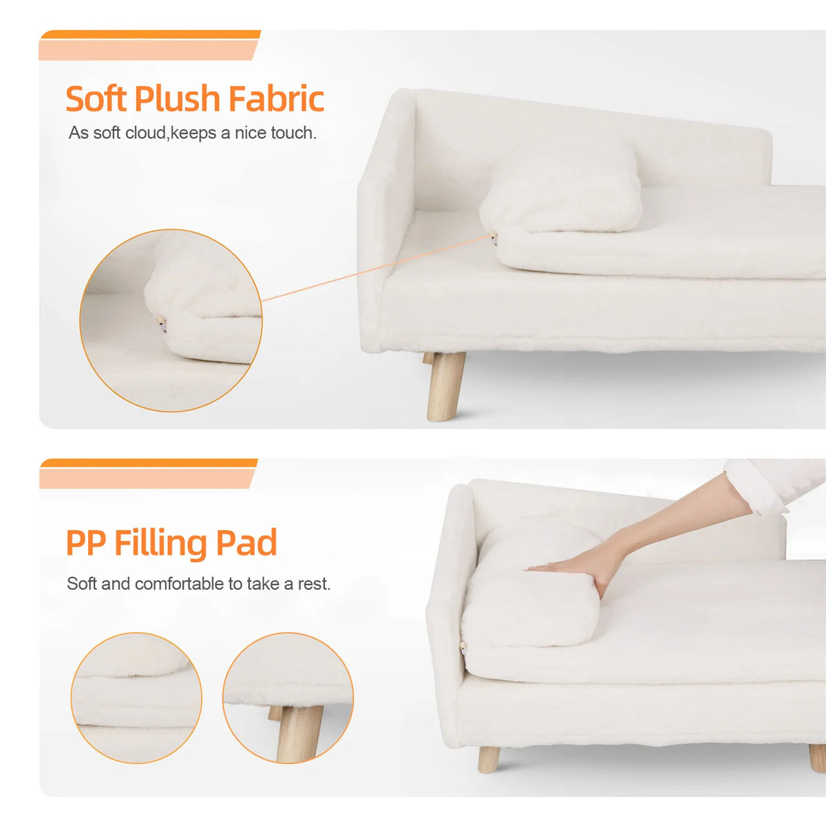 BINGOPAW Elevated Pet Sofa Bed With Cozy Waterproof Cushion