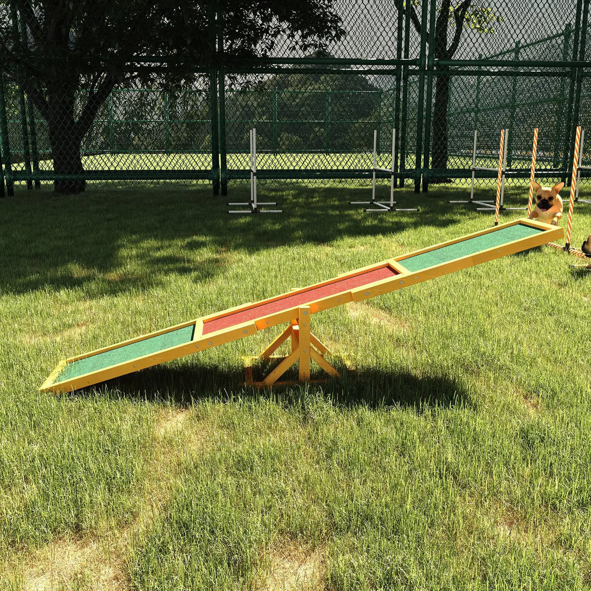 Professional Wooden Dog Agility Seesaw For Outdoor Training
