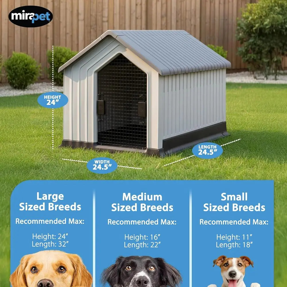 Durable Waterproof Plastic Dog House for Indoor and Outdoor Use