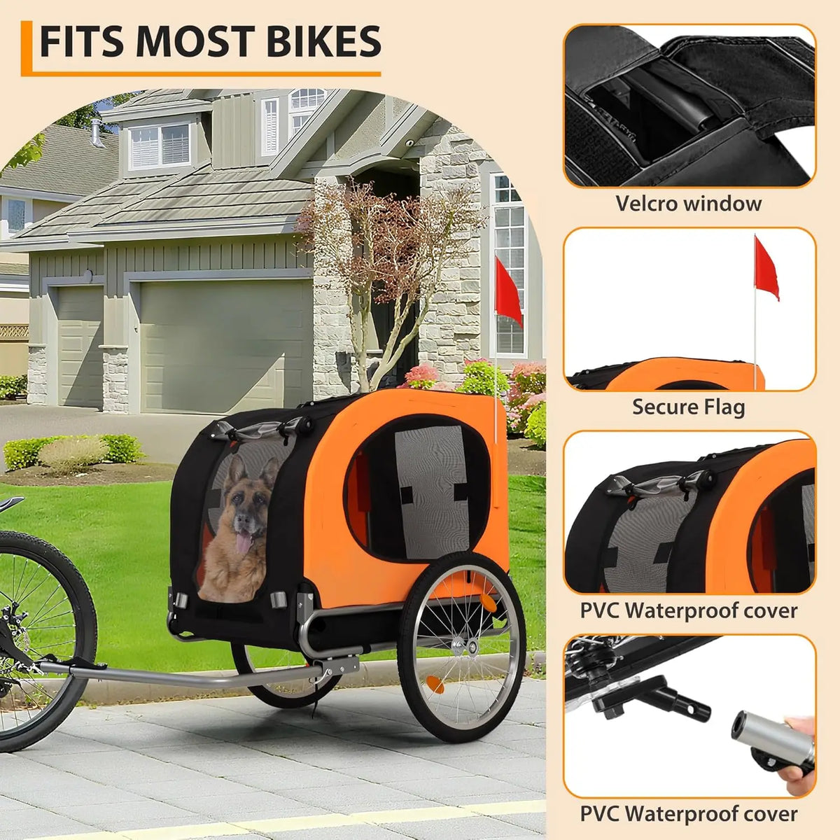 Twister Ck Dog Bike Trailer Bicycle Carrier Foldable Design