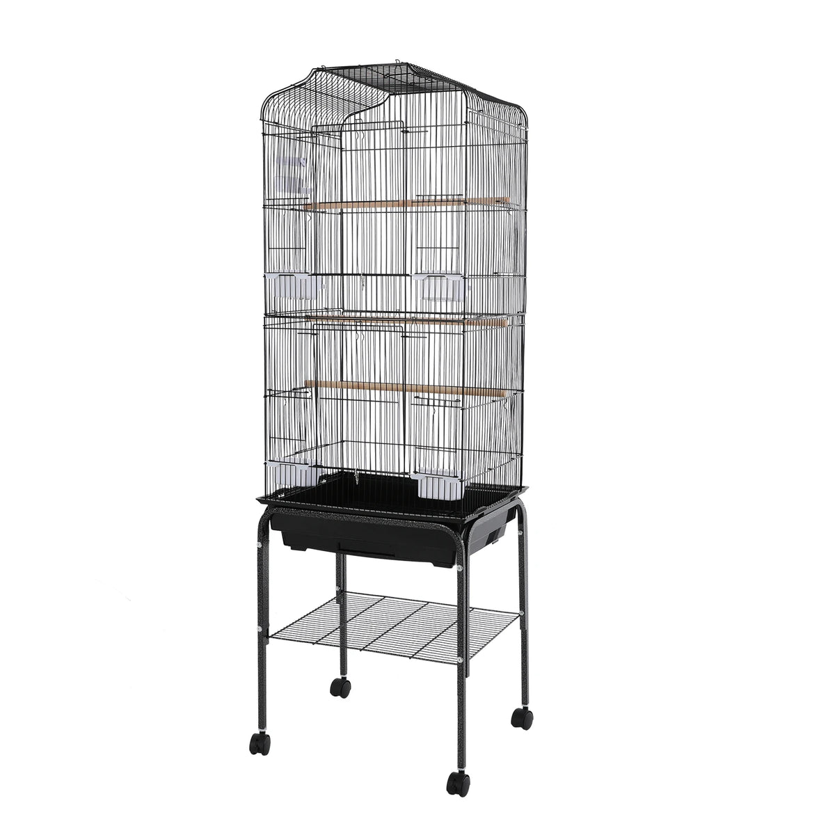 Large White Black Flight Bird Cage Stand For Cockatiel Parrot Finches