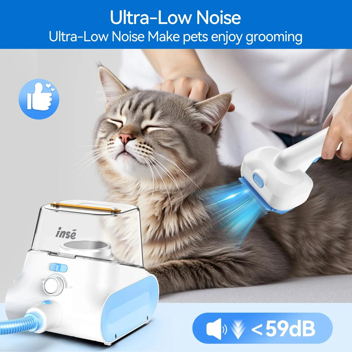 Inse P30 Cordless Pet Grooming Vacuum With Low Noise Design