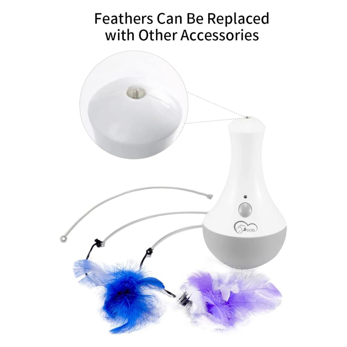 Cat Automatic Feather Teaser Toy for Indoor Interactive Play